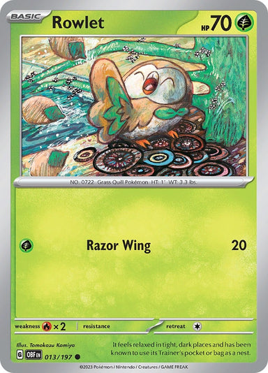 Image for Rowlet (013/197) (SV03: Obsidian Flames) (OBF) - Pokemon
