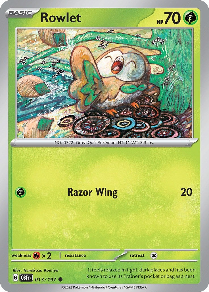 Image for Rowlet (013/197) (SV03: Obsidian Flames) (OBF) - Pokemon