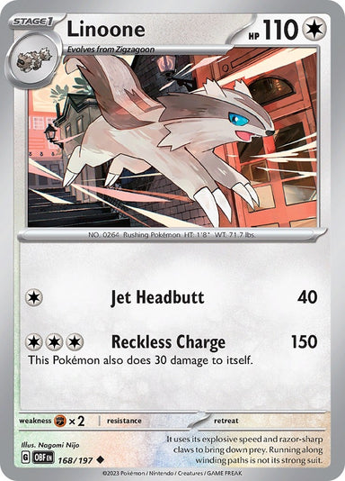 Image for Linoone (168/197) (SV03: Obsidian Flames) (OBF) - Pokemon