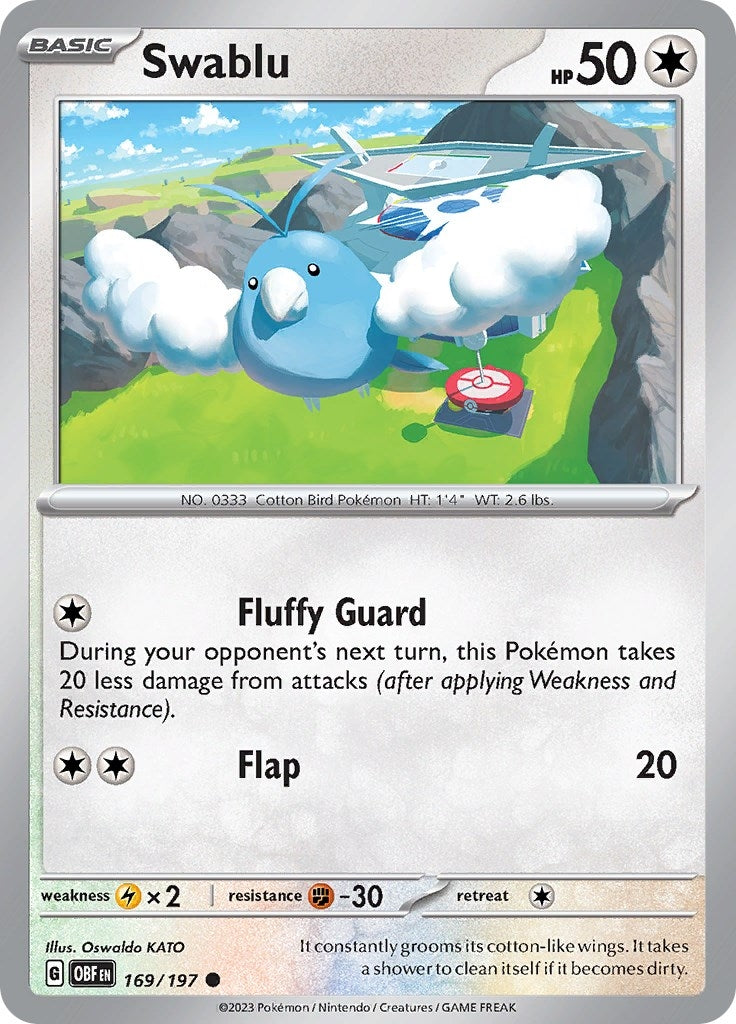Image for Swablu (169/197) (SV03: Obsidian Flames) (OBF) - Pokemon