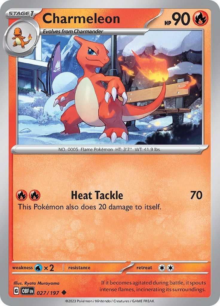 Image for Charmeleon (027/197) (SV03: Obsidian Flames) (OBF) - Pokemon