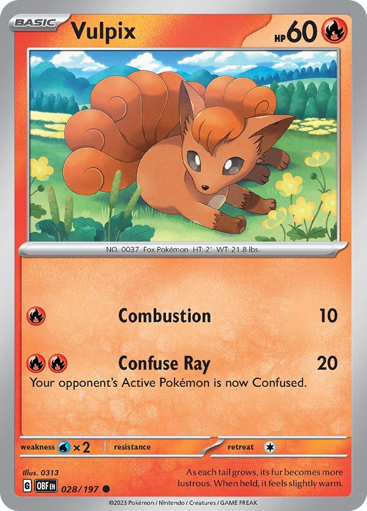 Image for Vulpix (028/197) (SV03: Obsidian Flames) (OBF) - Pokemon