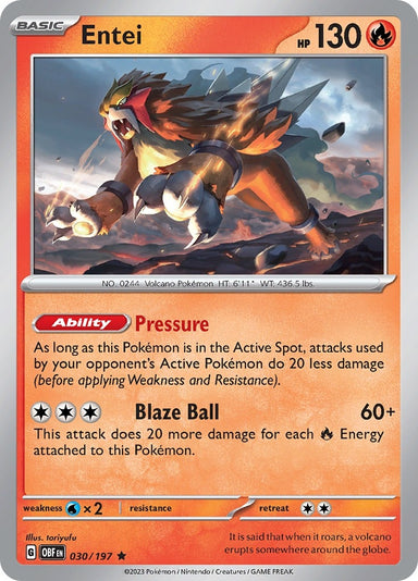 Image for Entei (030/197) (SV03: Obsidian Flames) (OBF) - Pokemon