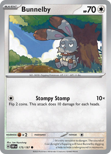 Image for Bunnelby (175/197) (SV03: Obsidian Flames) (OBF) - Pokemon