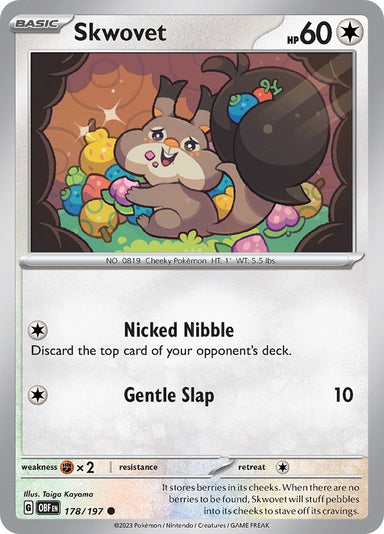 Image for Skwovet (178/197) (SV03: Obsidian Flames) (OBF) - Pokemon