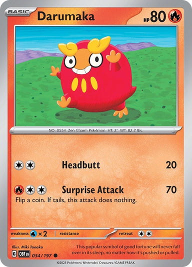 Image for Darumaka (034/197) (SV03: Obsidian Flames) (OBF) - Pokemon