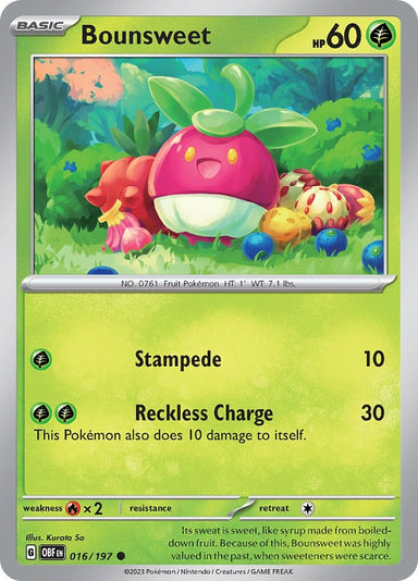Image for Bounsweet (016/197) (SV03: Obsidian Flames) (OBF) - Pokemon