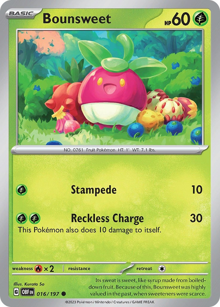 Image for Bounsweet (016/197) (SV03: Obsidian Flames) (OBF) - Pokemon