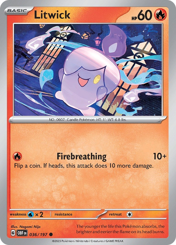 Image for Litwick (036/197) (SV03: Obsidian Flames) (OBF) - Pokemon