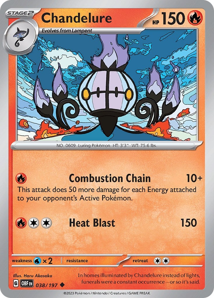Image for Chandelure (038/197) (SV03: Obsidian Flames) (OBF) - Pokemon