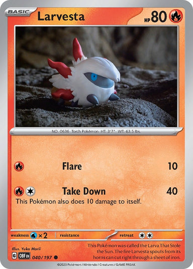 Image for Larvesta (040/197) (SV03: Obsidian Flames) (OBF) - Pokemon