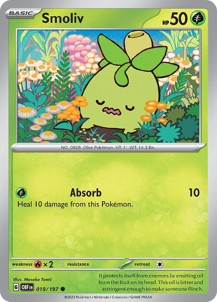 Image for Smoliv (019/197) (SV03: Obsidian Flames) (OBF) - Pokemon