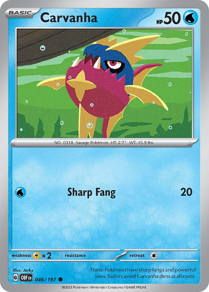 Image for Carvanha (046/197) (SV03: Obsidian Flames) (OBF) - Pokemon