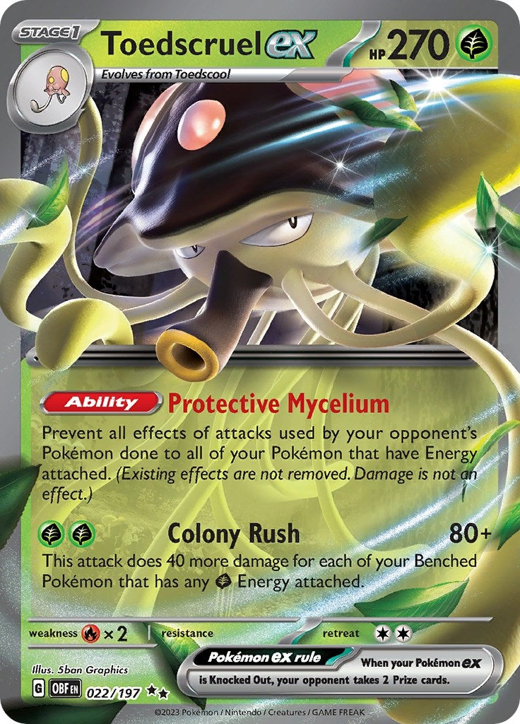 Image for Toedscruel ex (022/197) (SV03: Obsidian Flames) (OBF) - Pokemon
