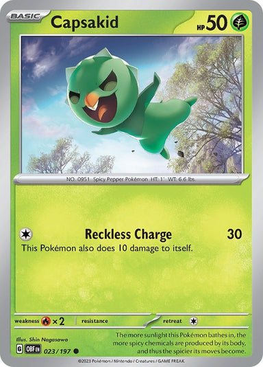 Image for Capsakid (023/197) (SV03: Obsidian Flames) (OBF) - Pokemon