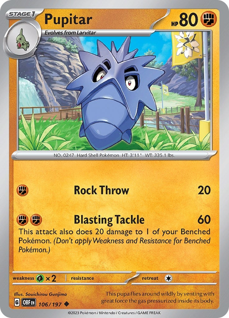 Image for Pupitar (106/197) (SV03: Obsidian Flames) (OBF) - Pokemon