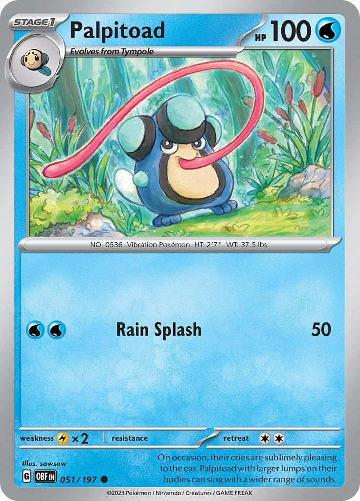 Image for Palpitoad (051/197) (SV03: Obsidian Flames) (OBF) - Pokemon