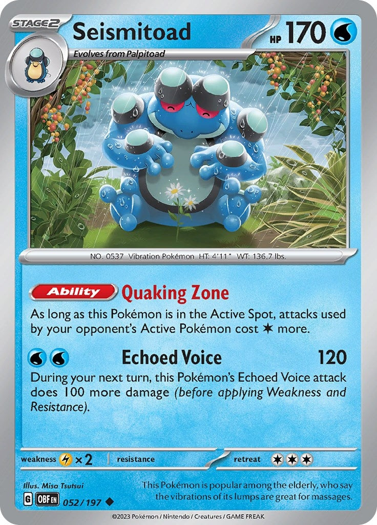 Image for Seismitoad (052/197) (SV03: Obsidian Flames) (OBF) - Pokemon