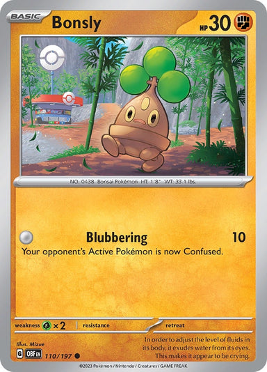 Image for Bonsly (110/197) (SV03: Obsidian Flames) (OBF) - Pokemon