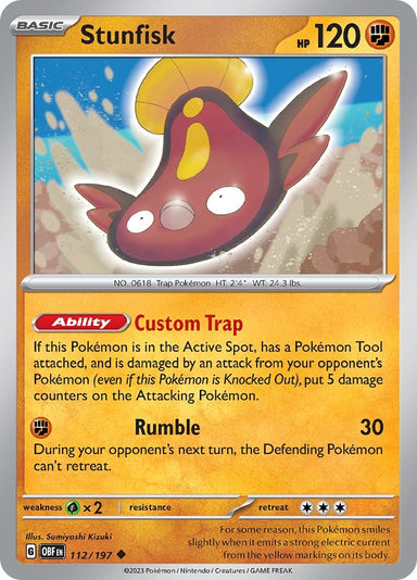 Image for Stunfisk (112/197) (SV03: Obsidian Flames) (OBF) - Pokemon