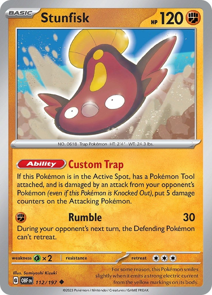 Image for Stunfisk (112/197) (SV03: Obsidian Flames) (OBF) - Pokemon