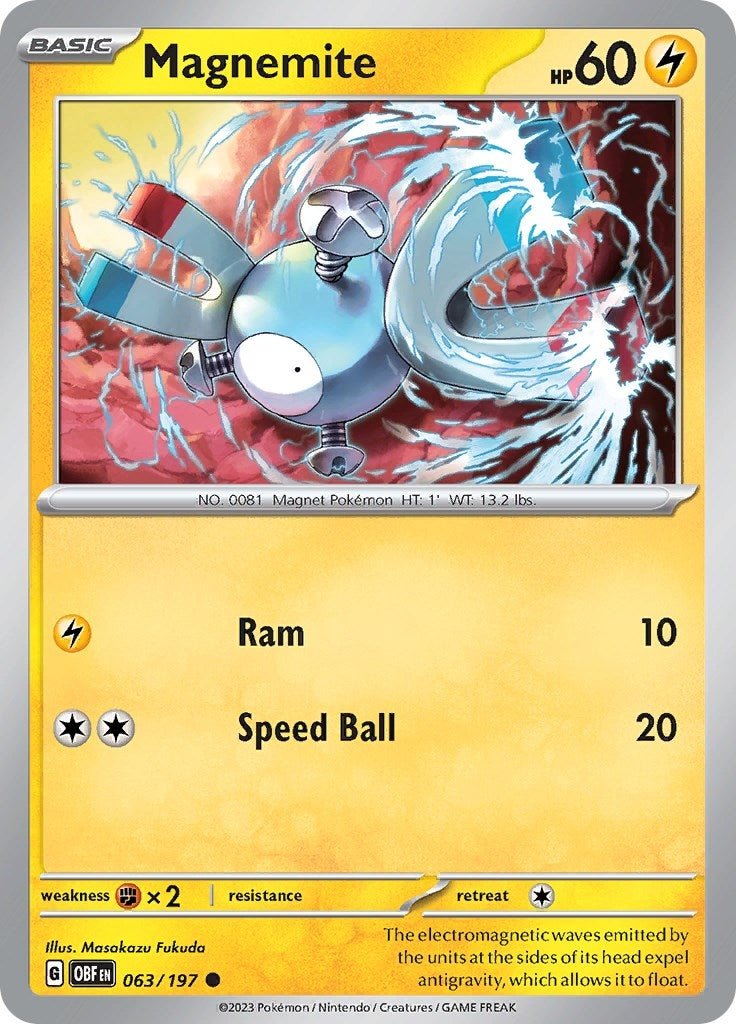 Image for Magnemite (063/197) (SV03: Obsidian Flames) (OBF) - Pokemon