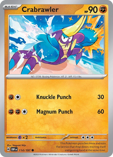 Image for Crabrawler (114/197) (SV03: Obsidian Flames) (OBF) - Pokemon