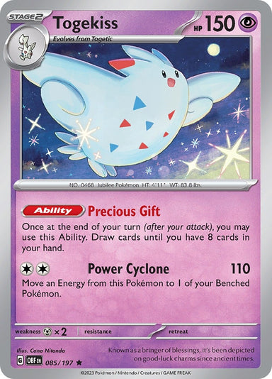 Image for Togekiss (085/197) (SV03: Obsidian Flames) (OBF) - Pokemon