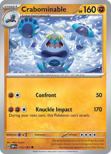 Image for Crabominable (115/197) (SV03: Obsidian Flames) (OBF) - Pokemon