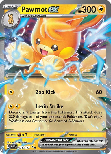 Image for Pawmot ex (073/197) (SV03: Obsidian Flames) (OBF) - Pokemon