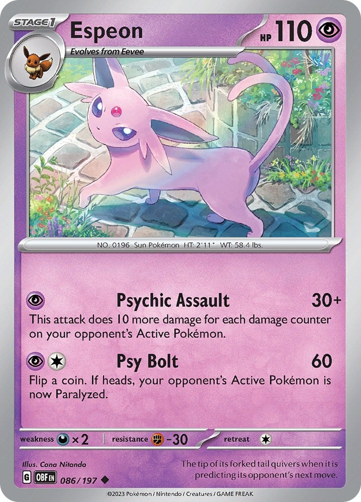 Image for Espeon (086/197) (SV03: Obsidian Flames) (OBF) - Pokemon