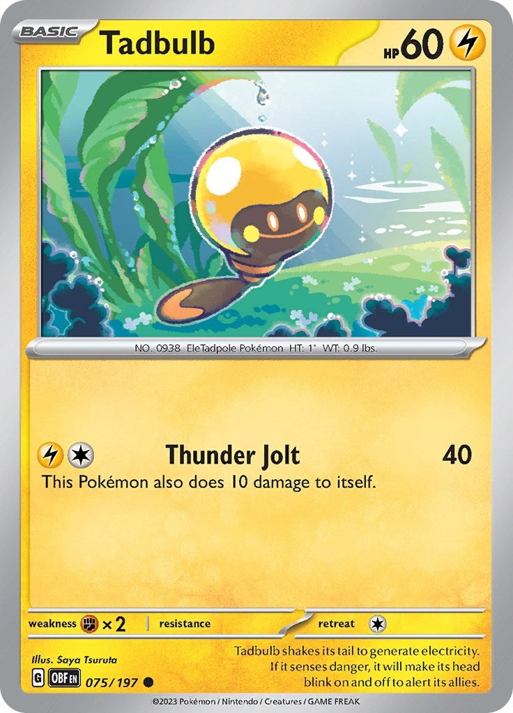 Image for Tadbulb 075/197 (075/197) (SV03: Obsidian Flames) (OBF) - Pokemon