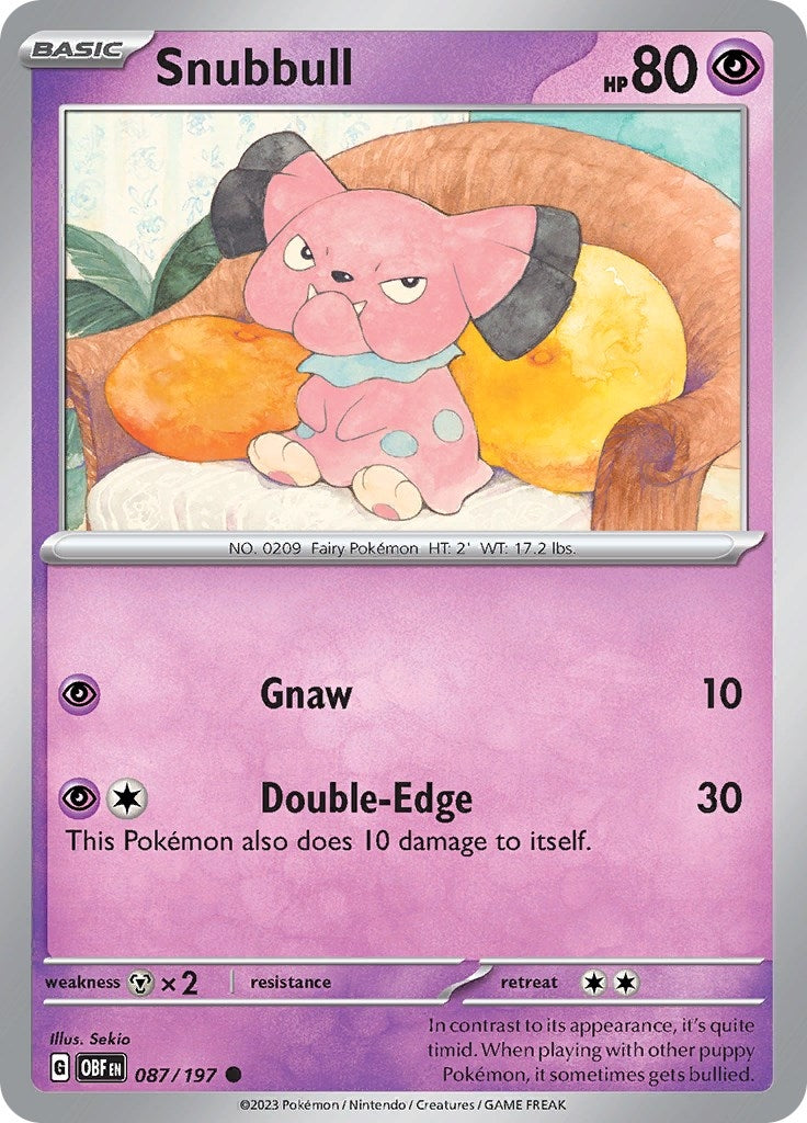 Image for Snubbull (087/197) (SV03: Obsidian Flames) (OBF) - Pokemon