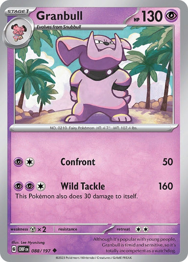 Image for Granbull (088/197) (SV03: Obsidian Flames) (OBF) - Pokemon