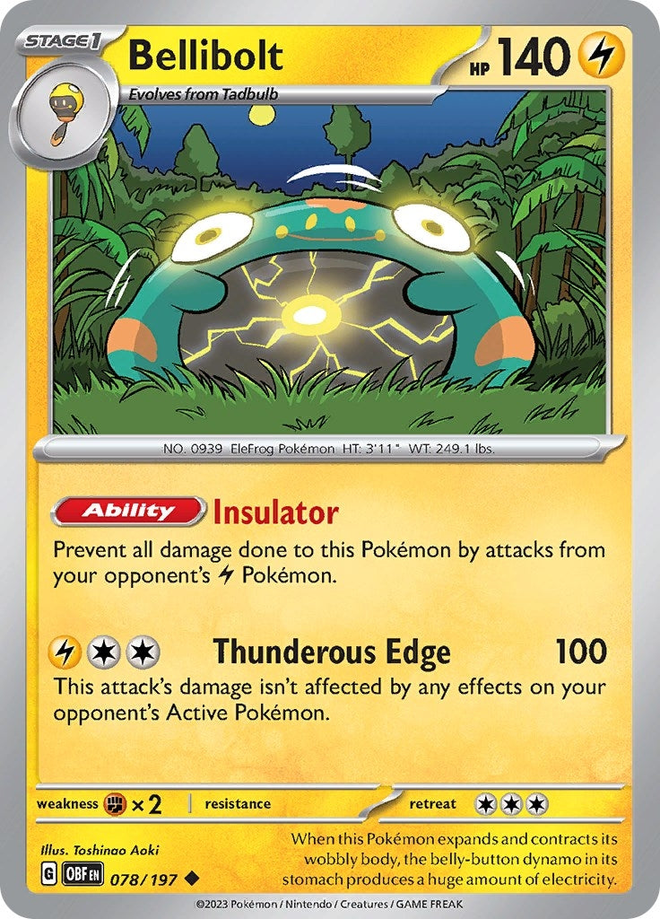 Image for Bellibolt (078/197) (SV03: Obsidian Flames) (OBF) - Pokemon