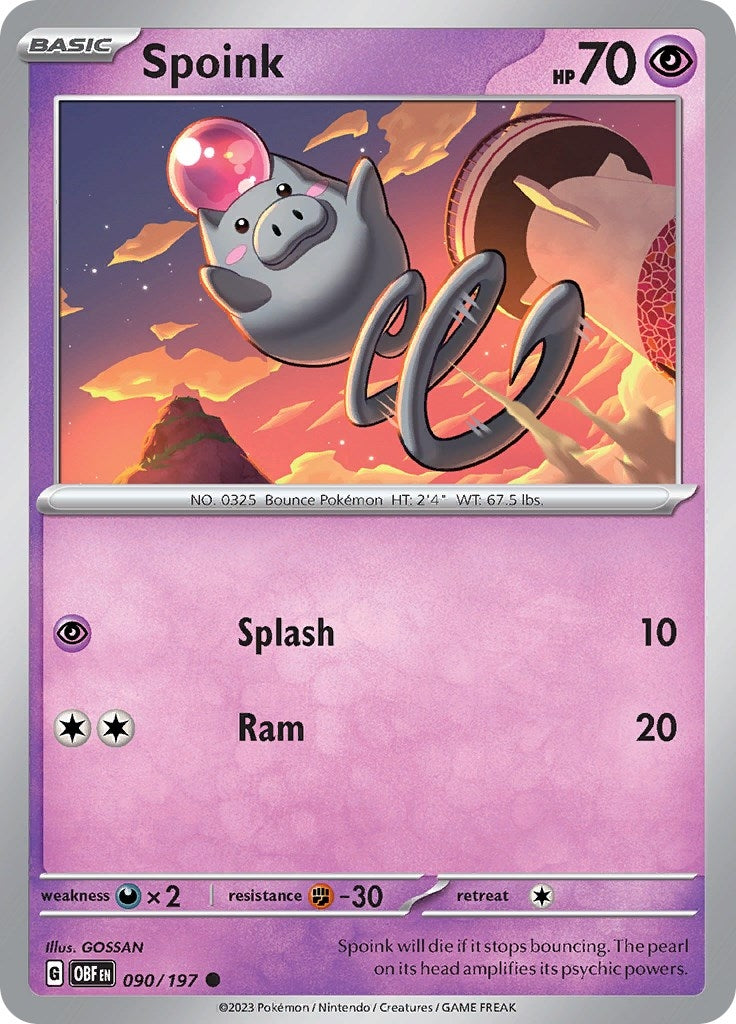 Image for Spoink (090/197) (SV03: Obsidian Flames) (OBF) - Pokemon
