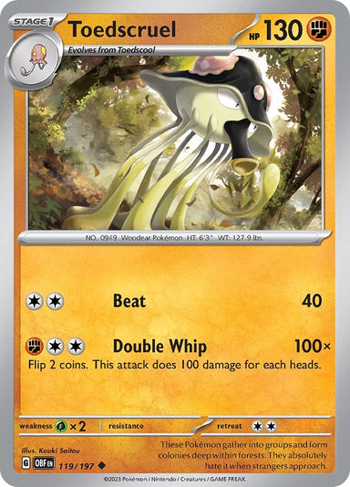 Image for Toedscruel (119/197) (SV03: Obsidian Flames) (OBF) - Pokemon