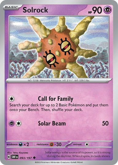 Image for Solrock (093/197) (SV03: Obsidian Flames) (OBF) - Pokemon