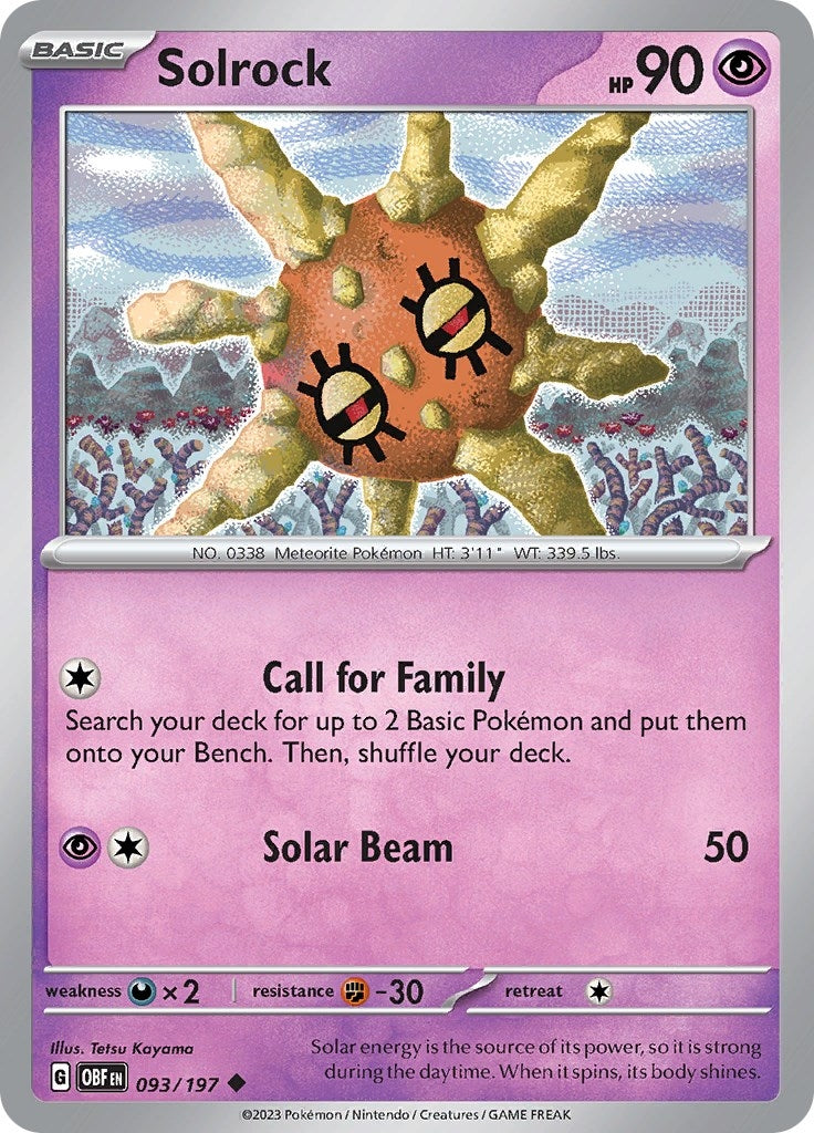 Image for Solrock (093/197) (SV03: Obsidian Flames) (OBF) - Pokemon