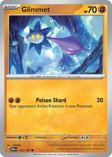 Image for Glimmet (122/197) (SV03: Obsidian Flames) (OBF) - Pokemon