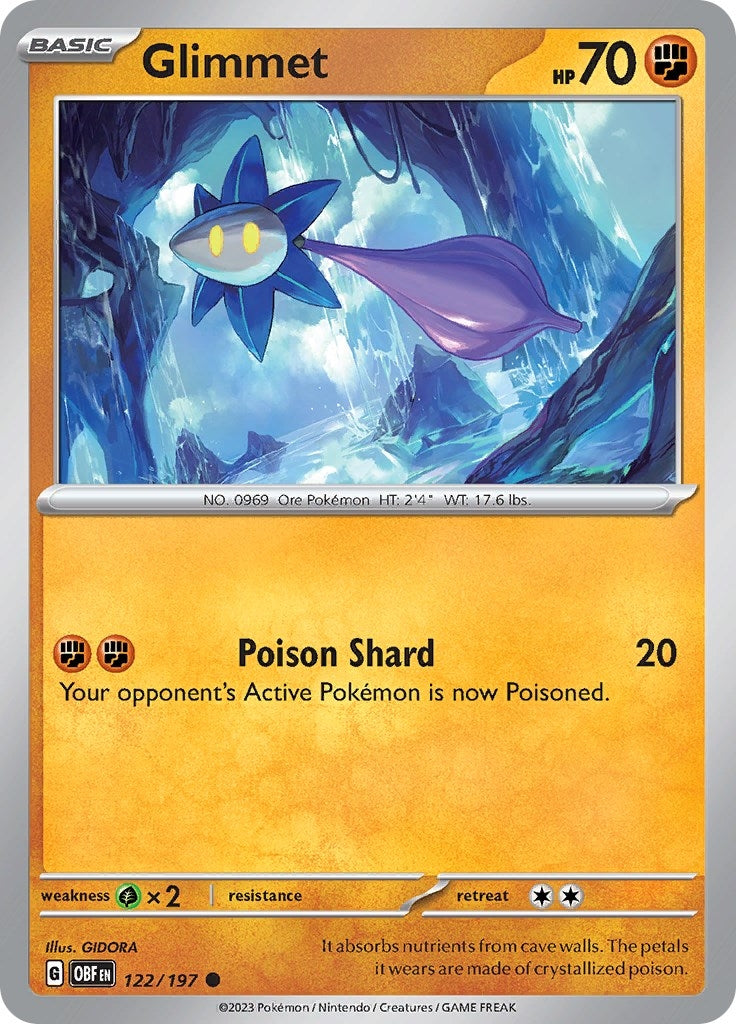 Image for Glimmet (122/197) (SV03: Obsidian Flames) (OBF) - Pokemon