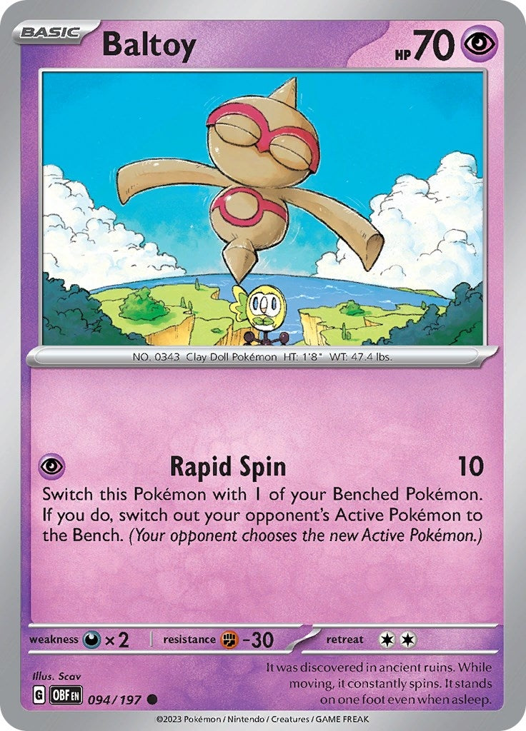 Image for Baltoy (094/197) (SV03: Obsidian Flames) (OBF) - Pokemon