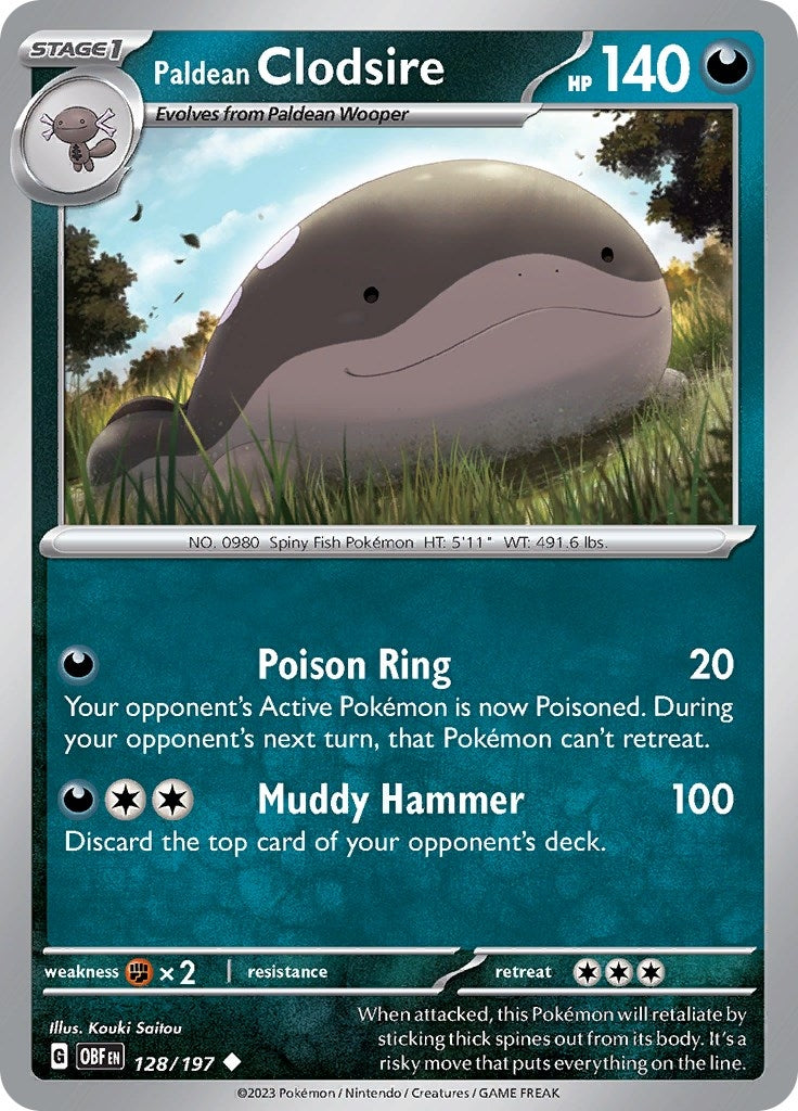 Image for Paldean Clodsire (128/197) (SV03: Obsidian Flames) (OBF) - Pokemon
