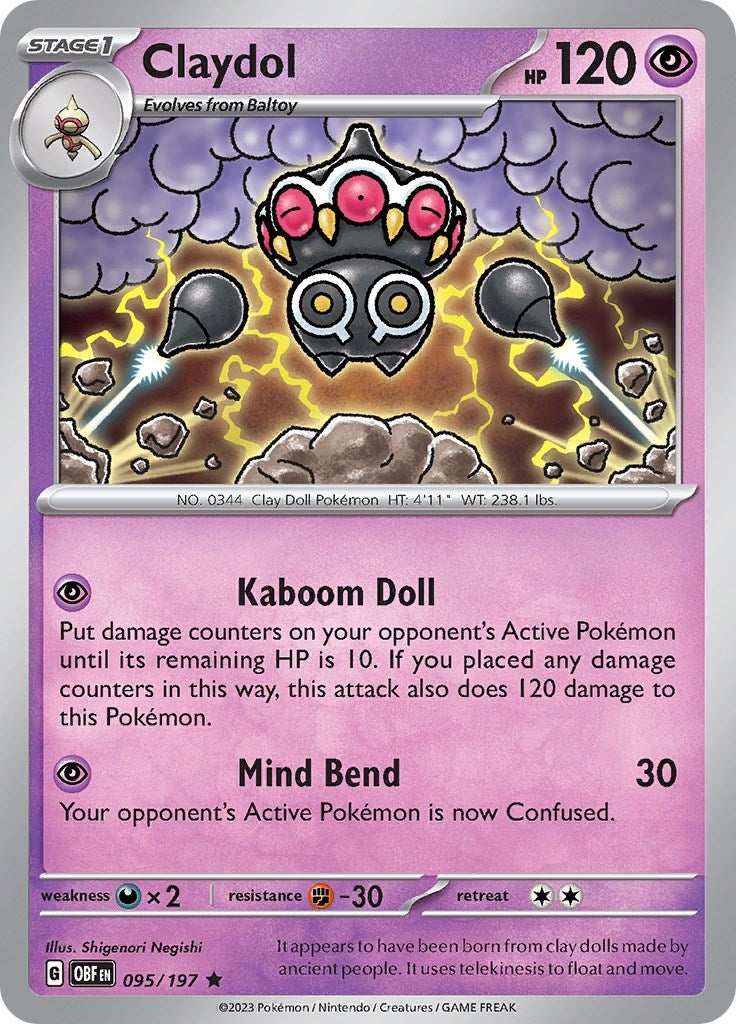 Image for Claydol (095/197) (SV03: Obsidian Flames) (OBF) - Pokemon