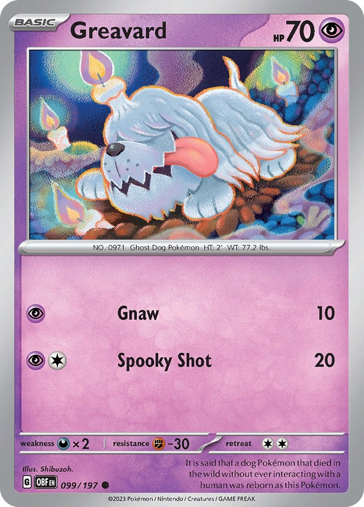 Image for Greavard (099/197) (SV03: Obsidian Flames) (OBF) - Pokemon