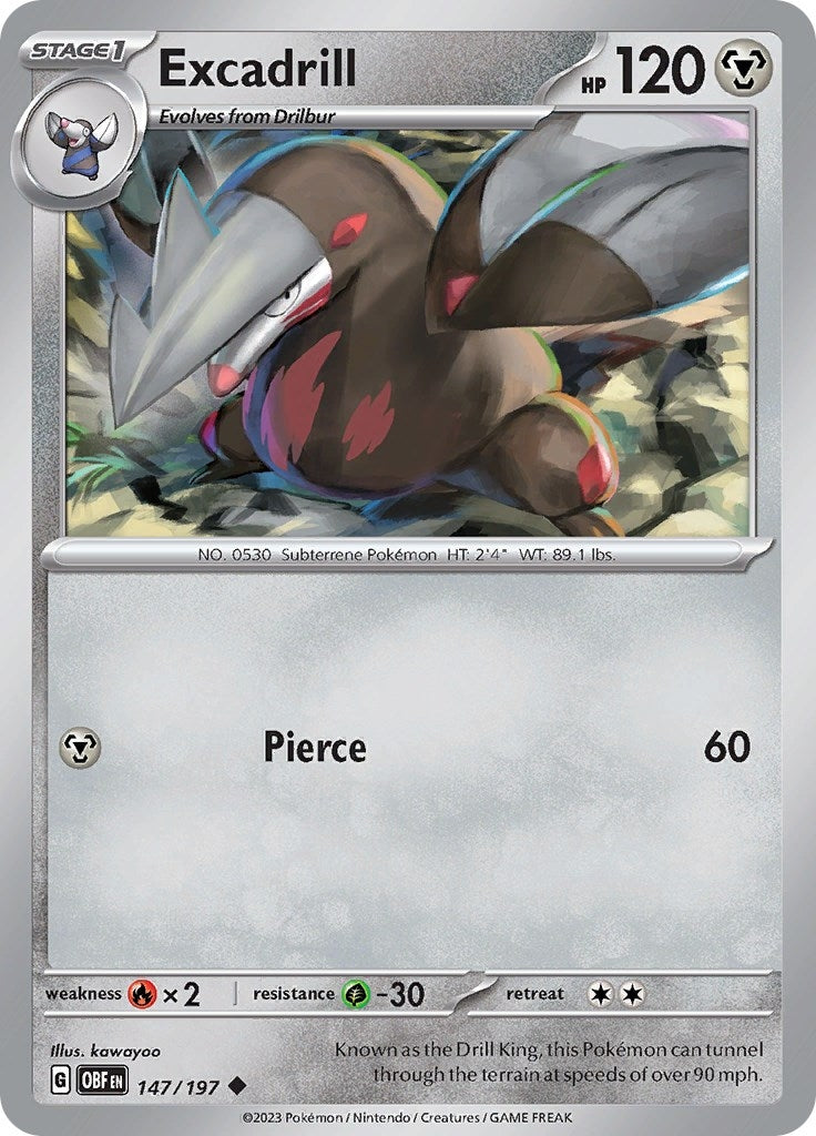 Image for Excadrill (147/197) (SV03: Obsidian Flames) (OBF) - Pokemon