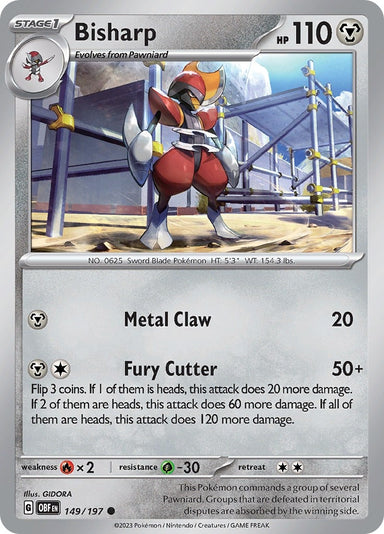 Image for Bisharp (149/197) (SV03: Obsidian Flames) (OBF) - Pokemon