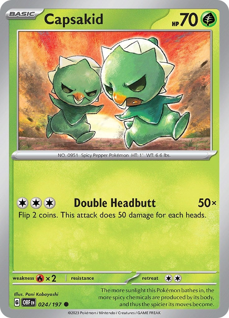 Image for Capsakid (024/197) (SV03: Obsidian Flames) (OBF) - Pokemon