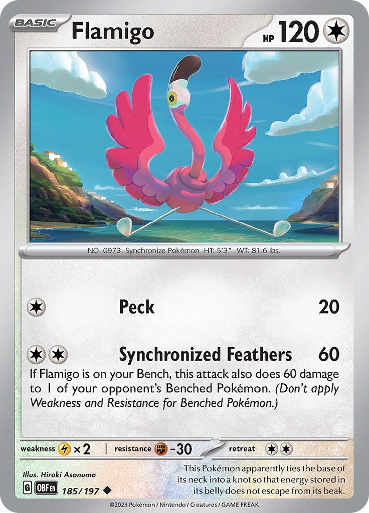Image for Flamigo (185/197) (SV03: Obsidian Flames) (OBF) - Pokemon