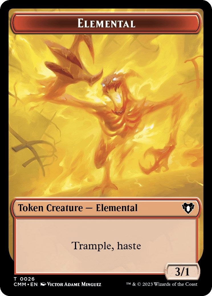 Image for Elemental (0026) // Phyrexian Germ Double-Sided Token (26 // 16) (Commander Masters) - Magic: The Gathering